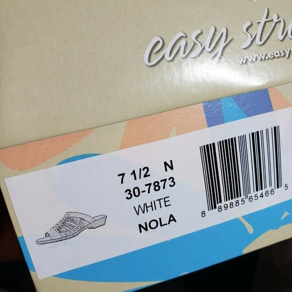 Easy Street Womens Nola White Open Toe Slip On Backless Slide Sandals Size 7.5 N - Picture 10 of 10